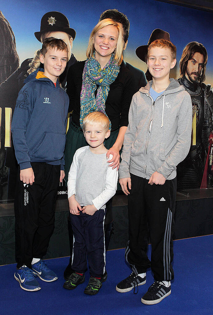 John Keogh, Angie Schott, Eoin Malone and Joseph Keogh at The Irish Premiere screening of Night at the Museum -Secret of the Tomb at the Lighthouse Cinema ,Dublin.Pic:Brian McEvoy.