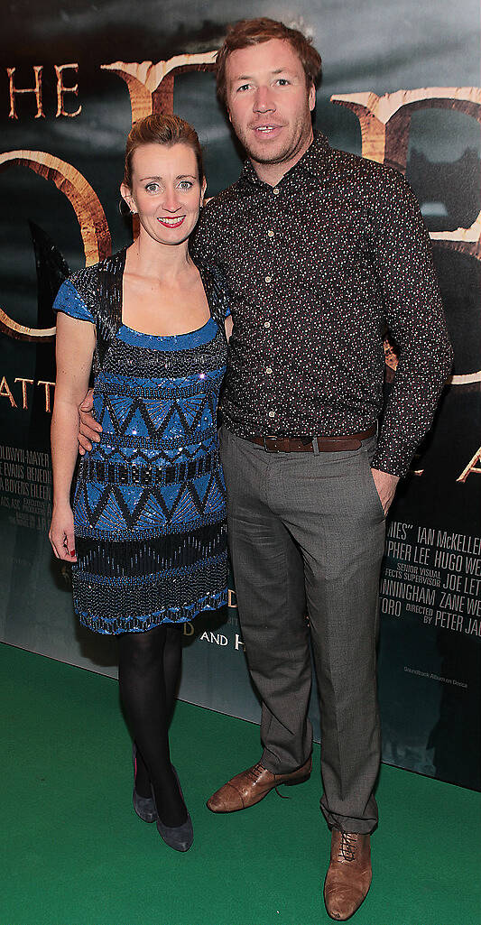 Emer Molloy and Gerard Plunkett at The Irish Premiere screening of The Hobbit the battle  of the five armies at the Savoy Cinema Dublin.Pic:Brian McEvoy.