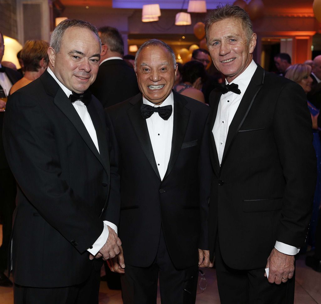Paul White with Prem Puri and Eamonn Coghlan, pictured at the CMRF Crumlin Gold Ball at the Doubletree by Hilton Hotel on Saturday March 14th.CMRF Crumlin, the principal fundraising body for Our Ladyâ€™s Childrenâ€™s Hospital, Crumlin and the National Childrenâ€™s Research Centre, celebrated its 50th anniversary with The Gold Ball to acknowledge 50 years of fundraising for childrenâ€™s health in Ireland. Pic. Robbie Reynolds