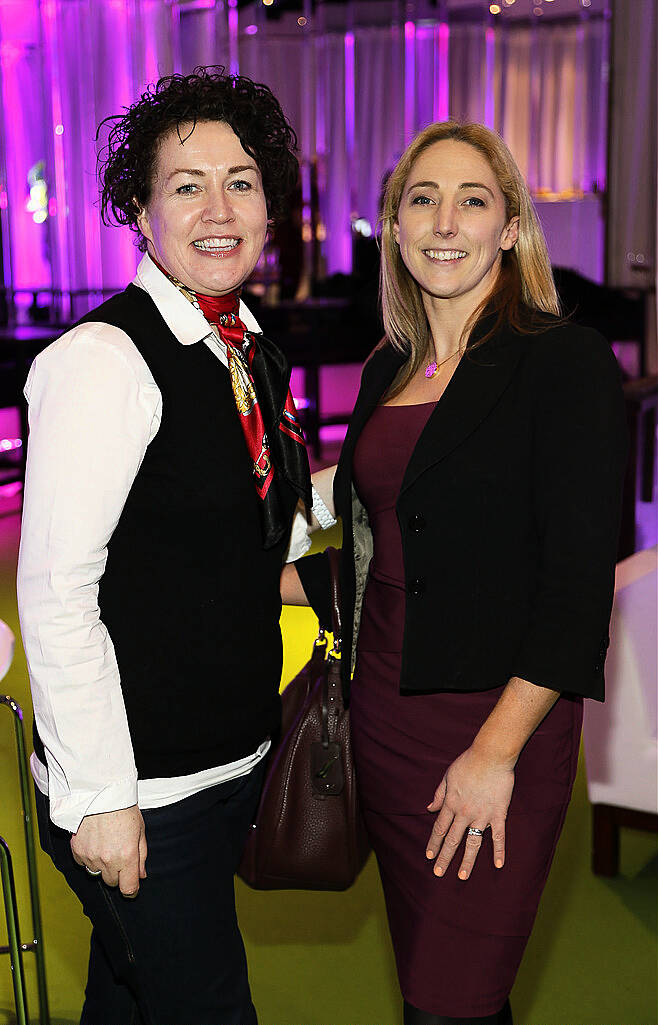 Cathy Burke and Emily Ennis at The Loop VIP Suite to celebrate the opening of the all new Loop at Terminal 1 Dublin Airport. Following a â‚¬8m investment, the all new Loop showcases the best of Irish and international brands and offers consumers a radically improved shopping experience at Irelandâ€™s main international gateway. Photo Kieran Harnett