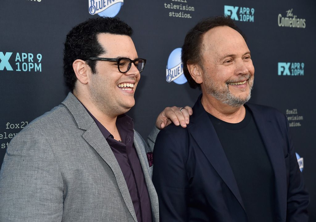 SANTA MONICA, CA - APRIL 06:  Actors Josh Gad and Billy Crystal attend the premiere of FX's "The Comedians" at The Broad Stage on April 6, 2015 in Santa Monica, California.  (Photo by Alberto E. Rodriguez/Getty Images)