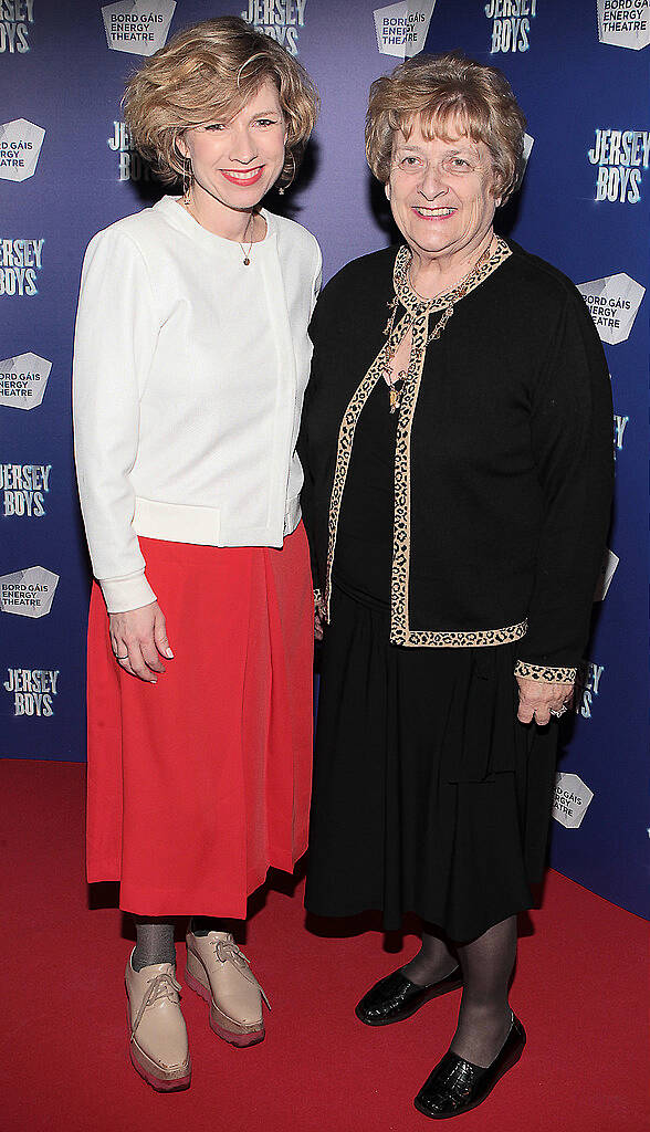 Sonya Lennon and mother Deirdre Lennon  at the opening night of Jersey Boys at the Bord Gais Energy Theatre,Dublin,.Picture:Brian McEvoy.