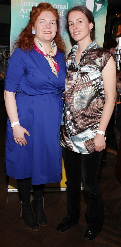 Jen Coppinger and Helen Collins at The Absolut Reception for the launch of The Galway International Arts Festival at The Dean Hotel Dublin..Picture:Brian McEvoy.No Repro fee for one use