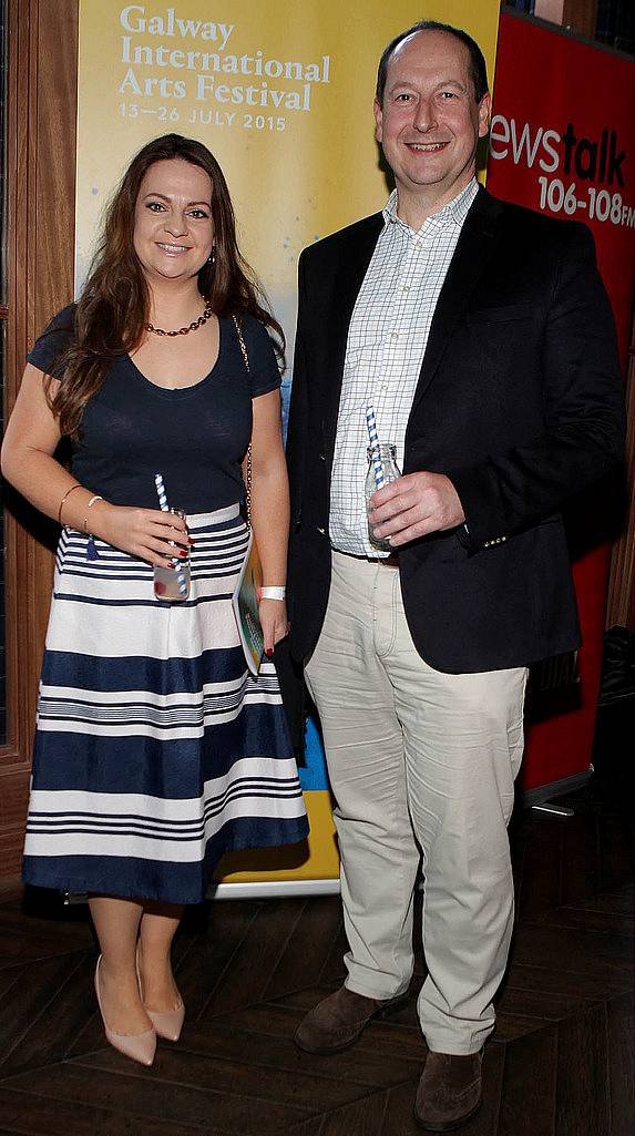 Darra Power-Mooney and Neil Pope at The Absolut Reception for the launch of The Galway International Arts Festival at The Dean Hotel Dublin..Picture:Brian McEvoy Photography.No Repro fee for one use