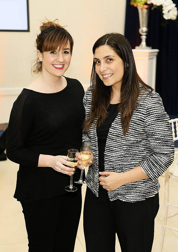 Laura Harbison and Yasmine Rodriguez at the launch of the Belmond Grand Hibernian Irish-based train at the National Gallery-photo Kieran Harnett