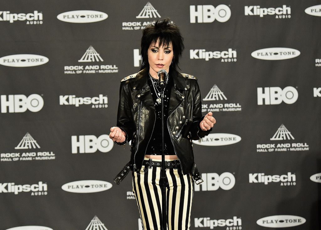 CLEVELAND, OH - APRIL 18:  Inductee Joan Jett of Joan Jett and The Blackhearts attends the 30th Annual Rock And Roll Hall Of Fame Induction Ceremony at Public Hall on April 18, 2015 in Cleveland, Ohio.  (Photo by Michael Loccisano/Getty Images)