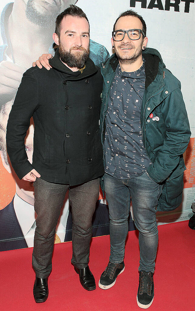 Cian McHugh and Jose Altamrano pictured at the Irish premiere screening of Will Ferrell's new film Get hard at the Screen Cinema ,Dublin.Picture:Brian McEvoy.