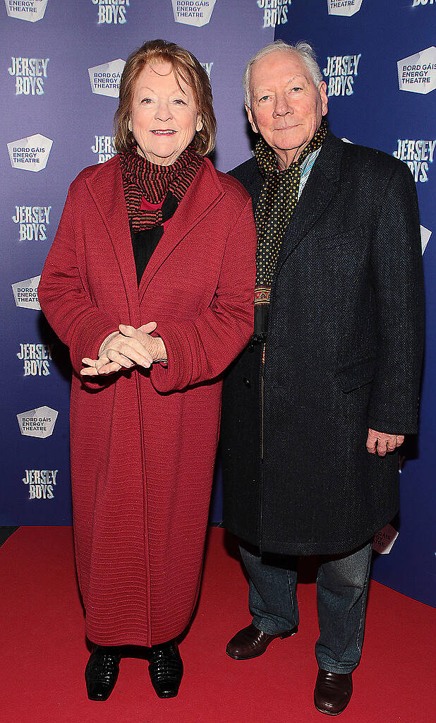 Kathleen Watkins and Gay Byrne  at the opening night of Jersey Boys at the Bord Gais Energy Theatre,Dublin,.Picture:Brian McEvoy.