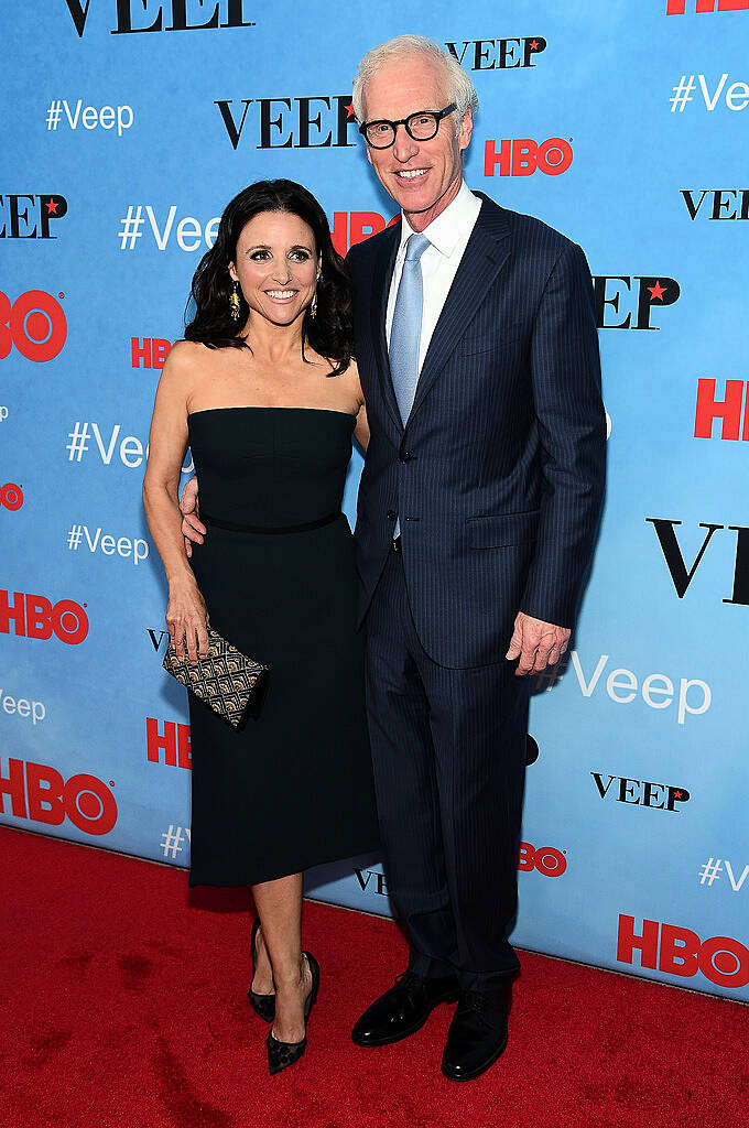 NEW YORK, NY - APRIL 06:  Actress Julia Louis-Dreyfus (L) and Brad Hall attend the "VEEP" Season 4 New York Screening at the SVA Theater on April 6, 2015 in New York City.  (Photo by Jamie McCarthy/Getty Images)