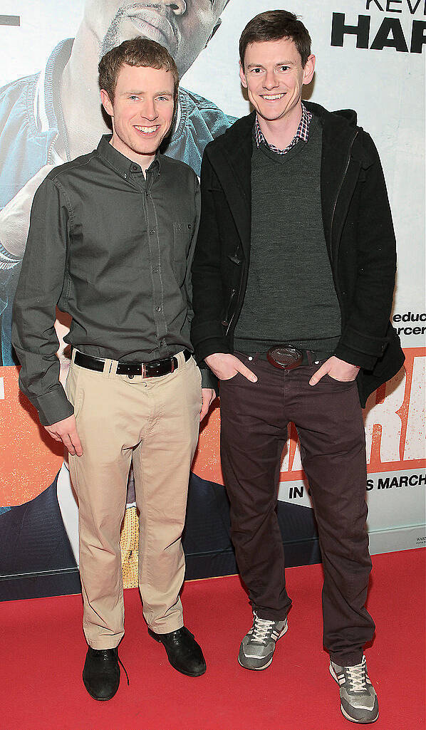 Seamus Morton and Damien Bernes pictured at the Irish premiere screening of Will Ferrell's new film Get hard at the Screen Cinema ,Dublin.Picture:Brian McEvoy.