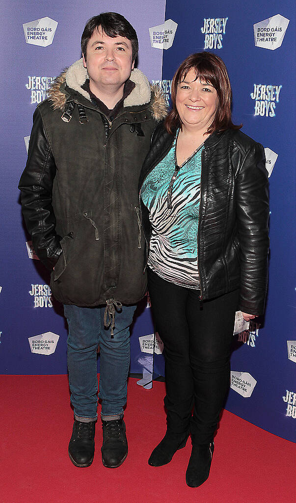 Michael Donohoe and Brenda Donohoe at the opening night of Jersey Boys at the Bord Gais Energy Theatre,Dublin,.Picture:Brian McEvoy.