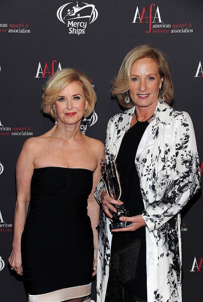 NEW YORK, NY - APRIL 27:  AAFA President & CEO Juanita D. Duggan (L) and CEO, President and Chairman Brown Shoe Company Diane Sullivan attend the 2015 AAFA American Image Awards on April 27, 2015 in New York City.  (Photo by Andrew Toth/Getty Images for American Image Awards)