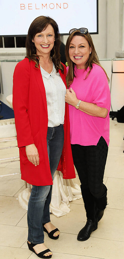 Carissa and Norah Casey at the launch of the Belmond Grand Hibernian Irish-based train at the National Gallery-photo Kieran Harnett