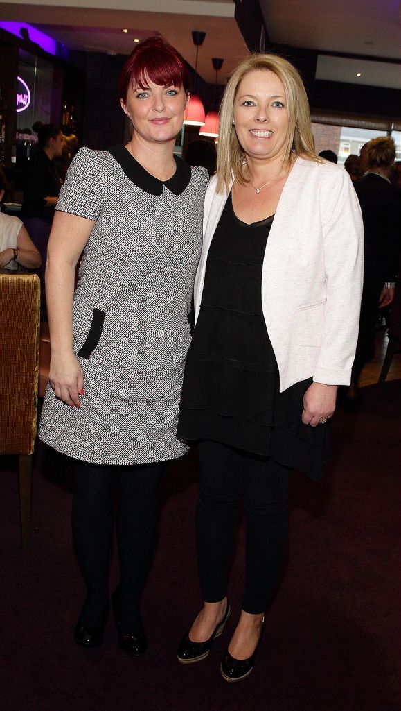 Sonia Moran and Fiona Robinson  at the launch of the Lemongrass Citywest & Naas Leading Trainer and Jockey award for the Punchestown Festival in the Lemongrass restaurant in Naas.Pic:Brian McEvoy.