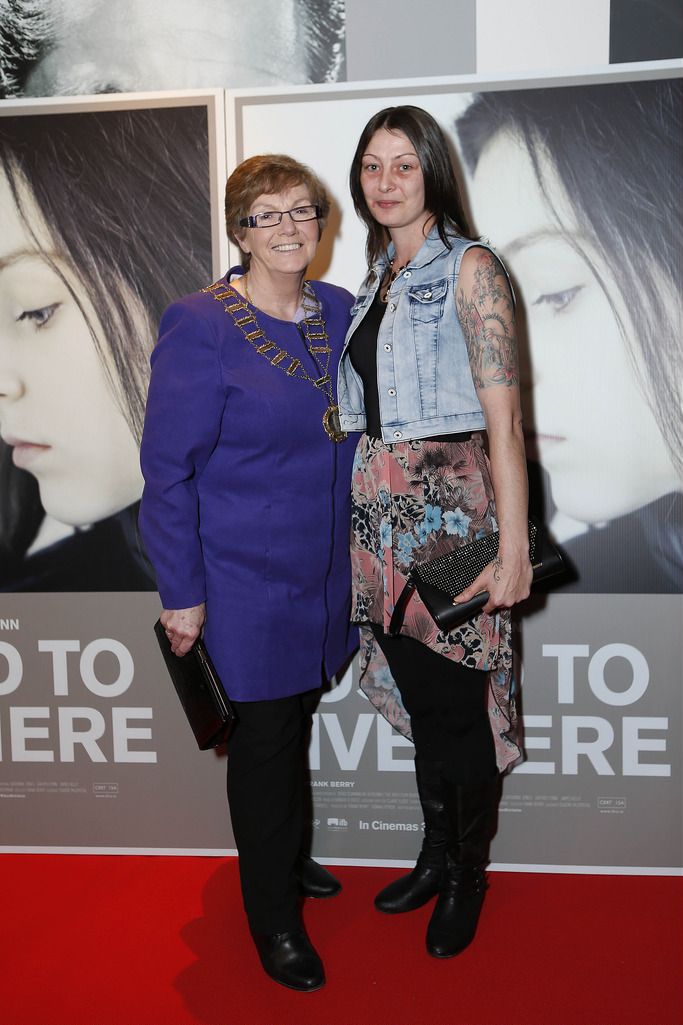 Pictured (l-r) was Mary McLouglin (Tallaght Person of the Year 2014) with cast member Tracy Harold at the premiere of award-winning Irish feature film I Used To Live Here at IMC Cinemas, The Square, Tallaght.

Picture Conor McCabe Photography.