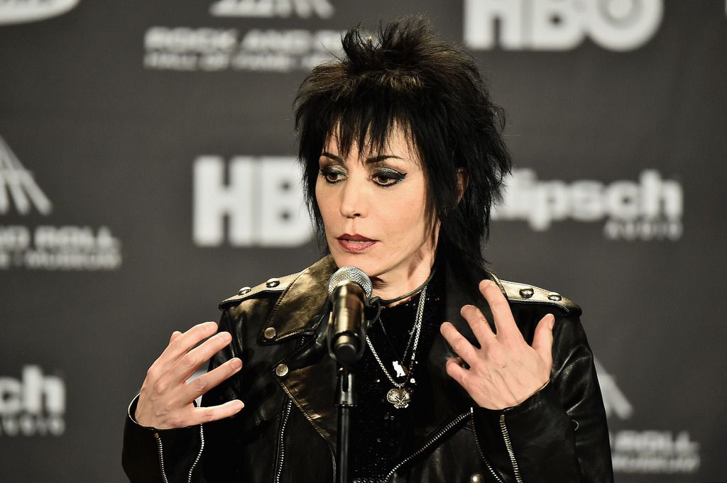 CLEVELAND, OH - APRIL 18:  Inductee Joan Jett of Joan Jett and The Blackhearts attends the 30th Annual Rock And Roll Hall Of Fame Induction Ceremony at Public Hall on April 18, 2015 in Cleveland, Ohio.  (Photo by Michael Loccisano/Getty Images)