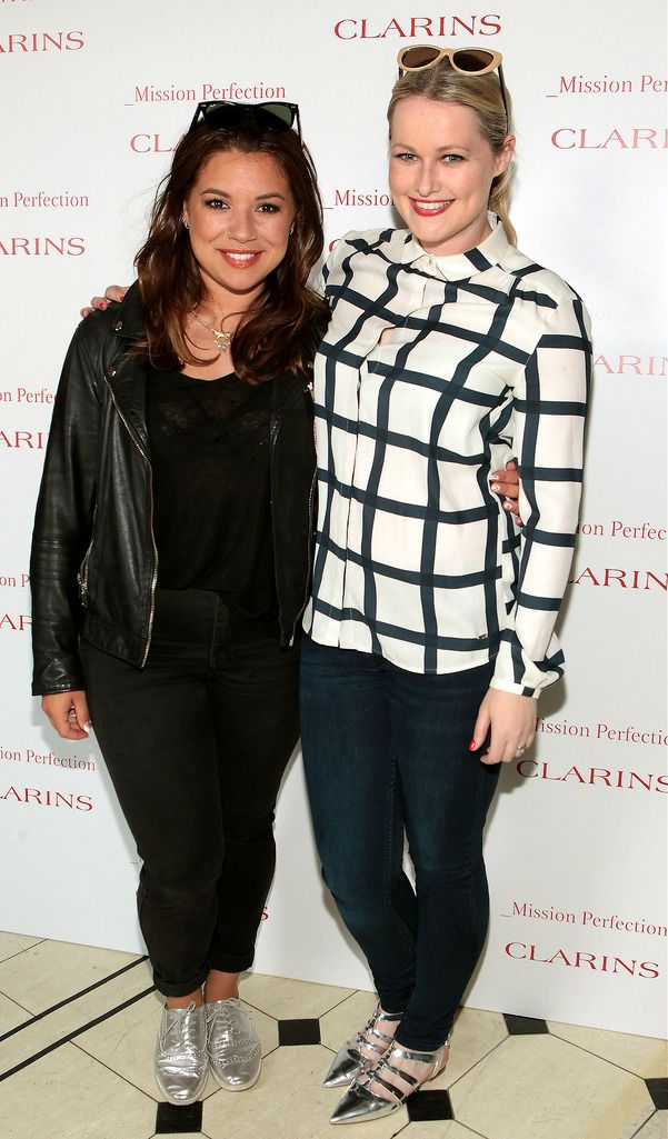 Nadia Ferdaoussi and Lorna Weightman at the Clarins Mission Perfection launch at Number 10 Ormond Quay,Dublin..Picture:Brian McEvoy.
