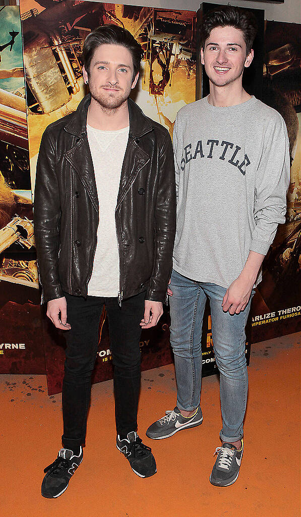 Stephen Byrne and Shane O Neill  at the Irish Premiere screening of Mad Max:Fury Road at The Savoy Cinema Dublin..Picture:Brian McEvoy.