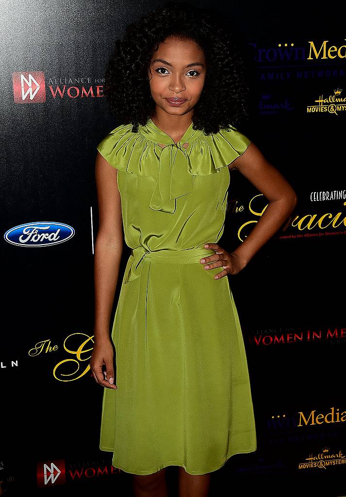 Actress Yara Shahidi  poses on arrival for the 40th anniversary of the Gracies Awards in Beverly Hills, California on May 19, 2015, presented by The Alliance for Women in Media.   AFP PHOTO / FREDERIC J. BROWN        (Photo credit should read FREDERIC J. BROWN/AFP/Getty Images)