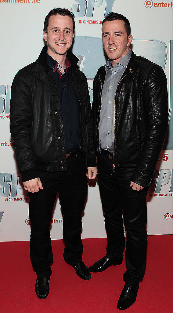 Tim Zak and Lucas Zak   pictured at the special screening of  the movie  Spy  at The Odeon Cinema in Point Village Dublin..Picture:Brian McEvoy.