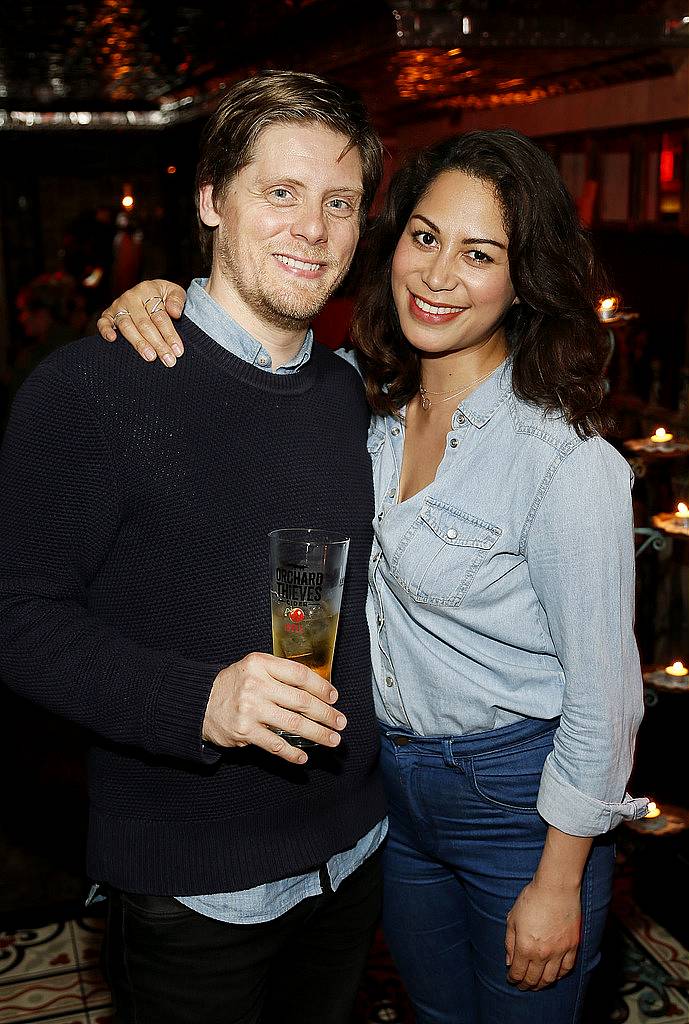 
Stephen Flynn and Lesilele Hailane at the launch of Orchard Thieves Cider at the Den-photo Kieran Harnett