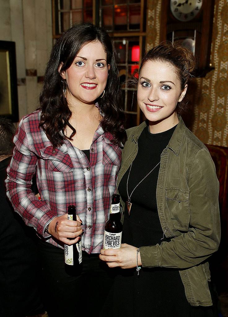 
Sinead Keogh and Niamh Devereux at the launch of Orchard Thieves Cider at the Den-photo Kieran Harnett