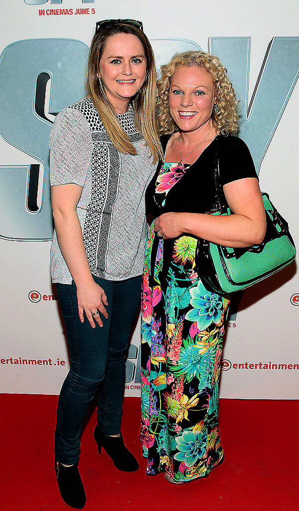 Jenny Long and Marguerite Chatam pictured at the special screening of  the movie  Spy  at The Odeon Cinema in Point Village Dublin..Picture:Brian McEvoy.