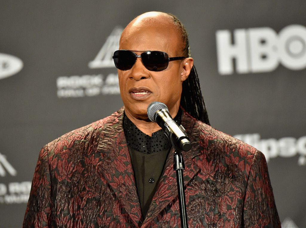 CLEVELAND, OH - APRIL 18:  Stevie Wonder attends the 30th Annual Rock And Roll Hall Of Fame Induction Ceremony at Public Hall on April 18, 2015 in Cleveland, Ohio.  (Photo by Michael Loccisano/Getty Images)