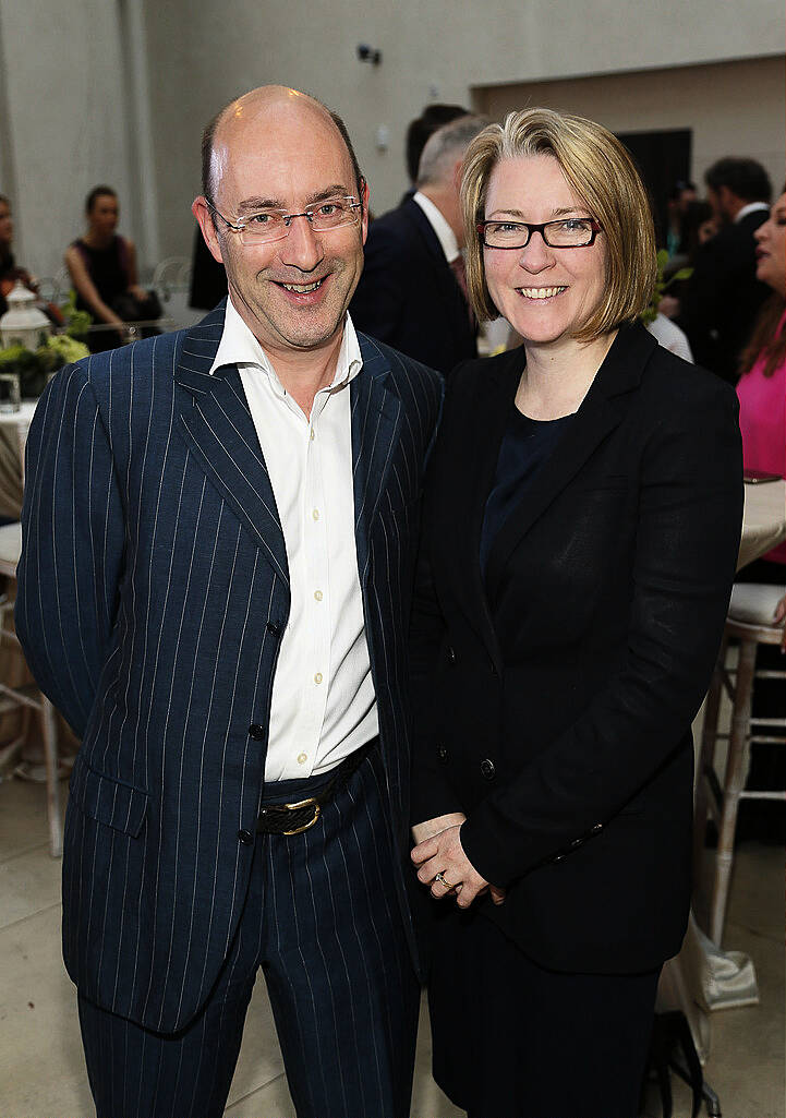 John Harnett and Una FitzGibbon at the launch of the Belmond Grand Hibernian Irish-based train at the National Gallery-photo Kieran Harnett