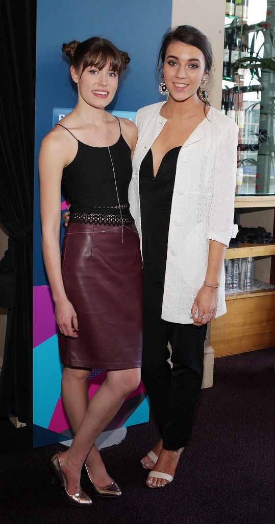 Kate O'Brien and Grainne Wilson at the Bank of Ireland Junk Kouture  Fashion competion final in association Repak at The 3 Arena,Dublin..Pictures:Brian McEvoy