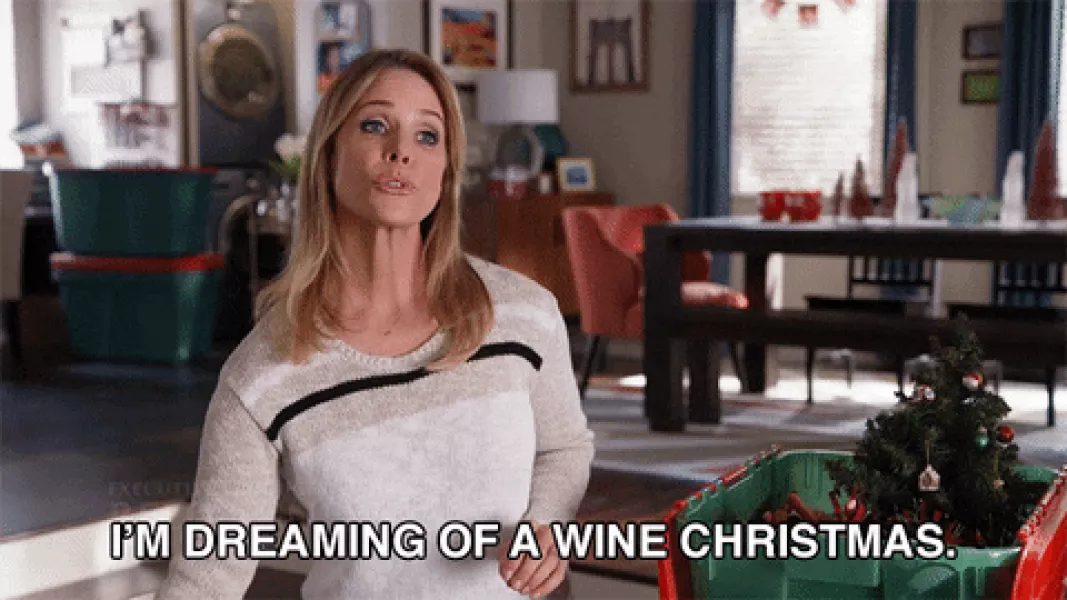 Cheryl Hines Im Dreaming Of A Wine Christmas GIF - Find & Share on GIPHY