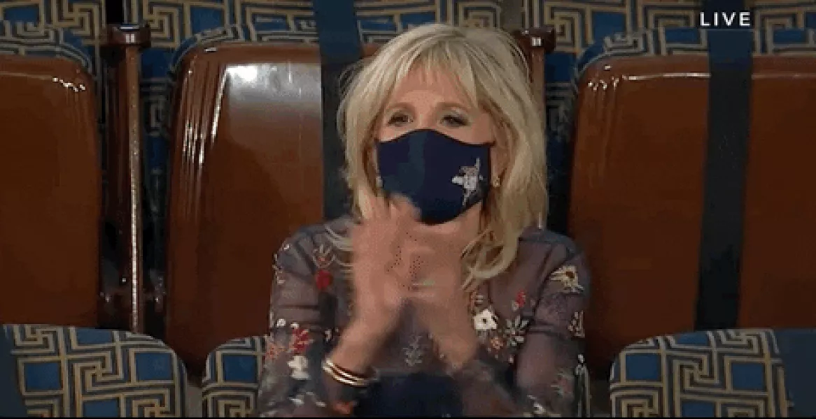 Jill Biden Applause GIF by GIPHY News - Find & Share on GIPHY