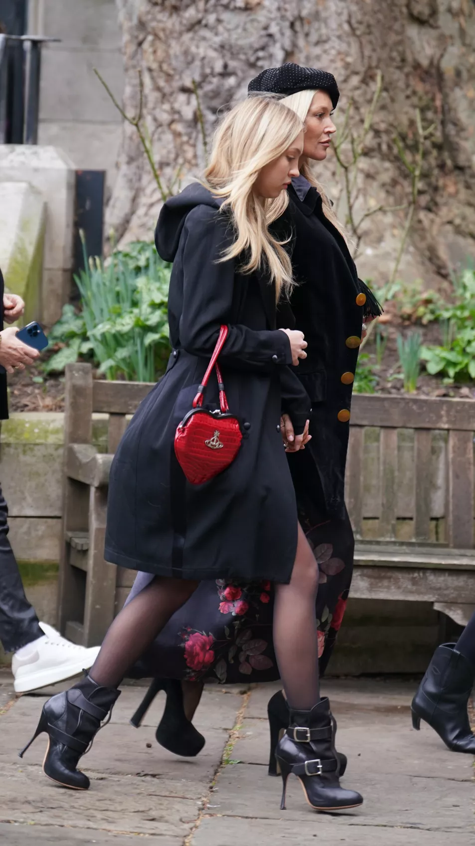 Kate Moss (right) and Lila Moss at Dame Vivienne Westwood's memorial service
