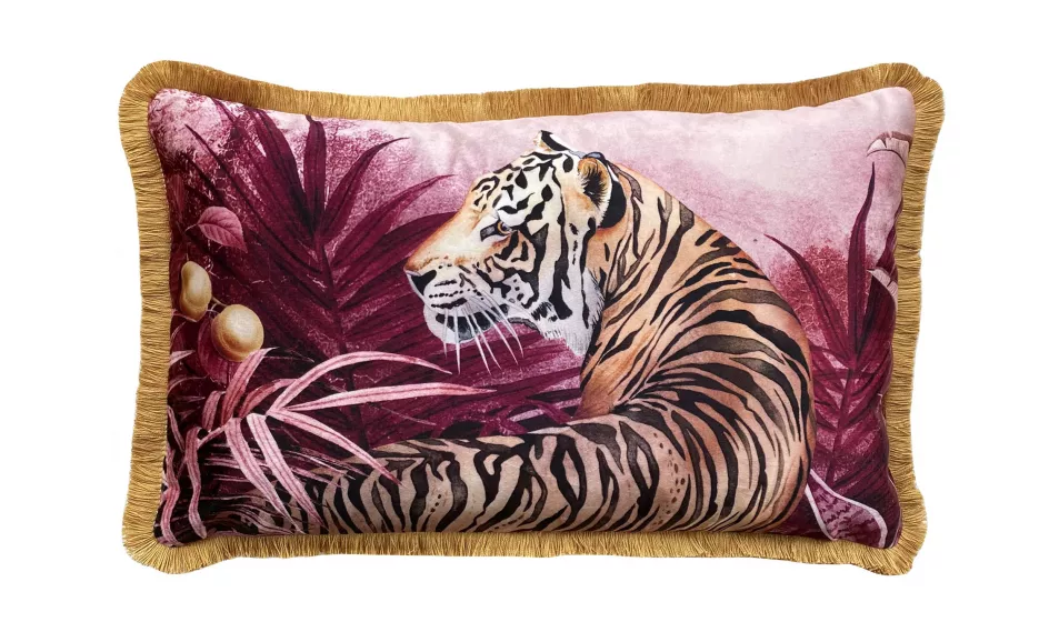 Mulberry Tigress Fringe Velvet Cushion Cover, £95, Alvana