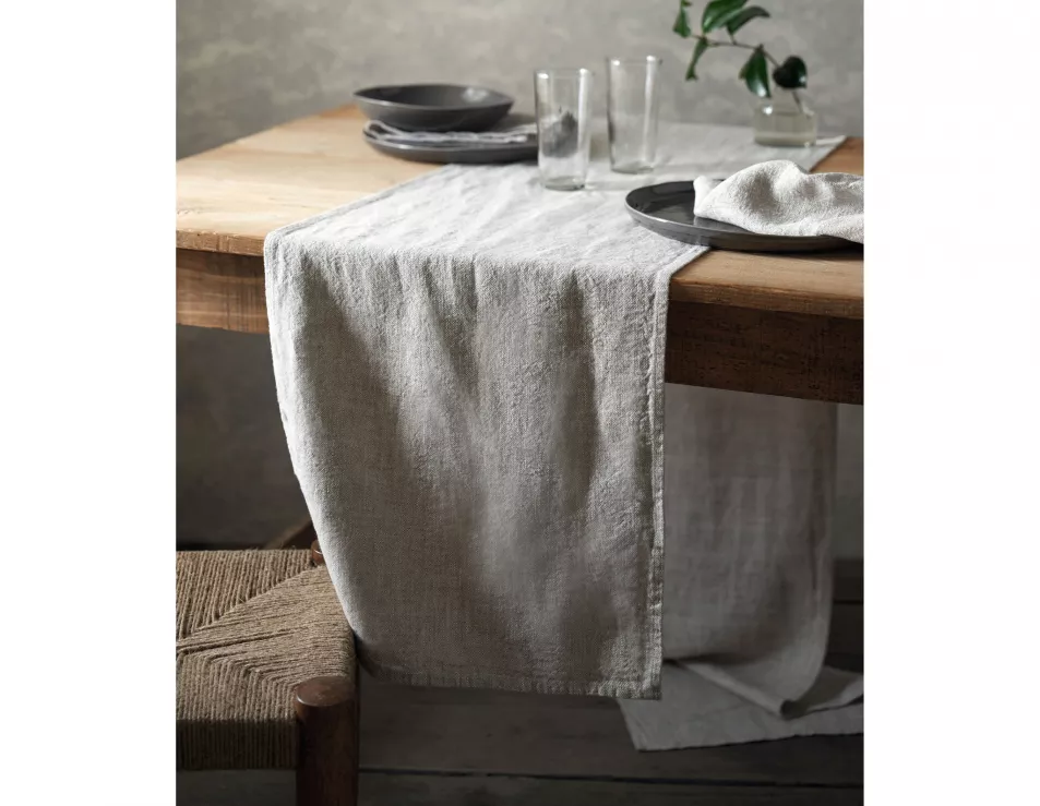 Rustic Linen Runner, Natural, Rustic Linen Napkins, Set of 4, rest of items from a selection, The White Company