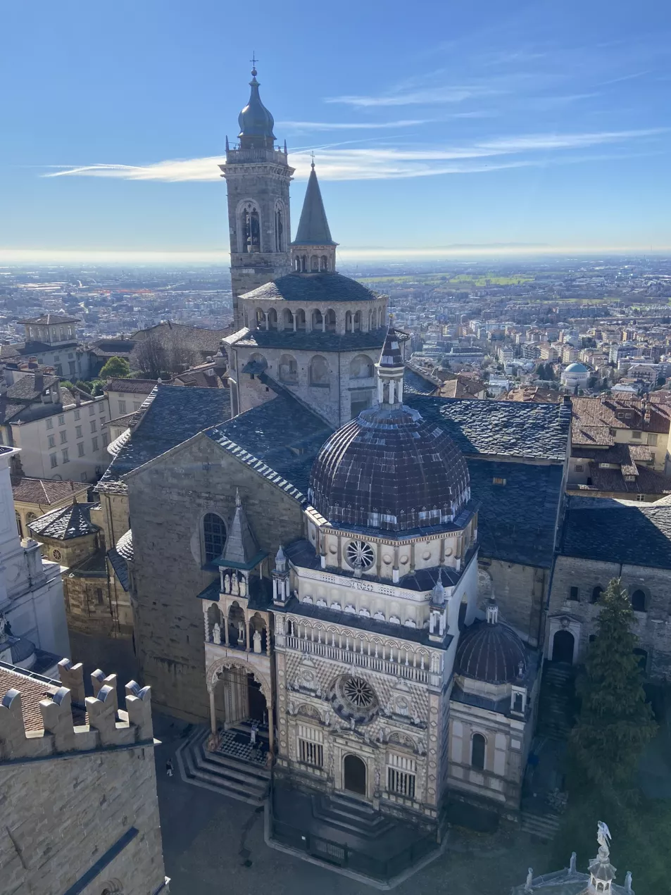 Bergamo’s old town and the Basilica of Santa Maria Maggiore (Sean Coyte/PA)