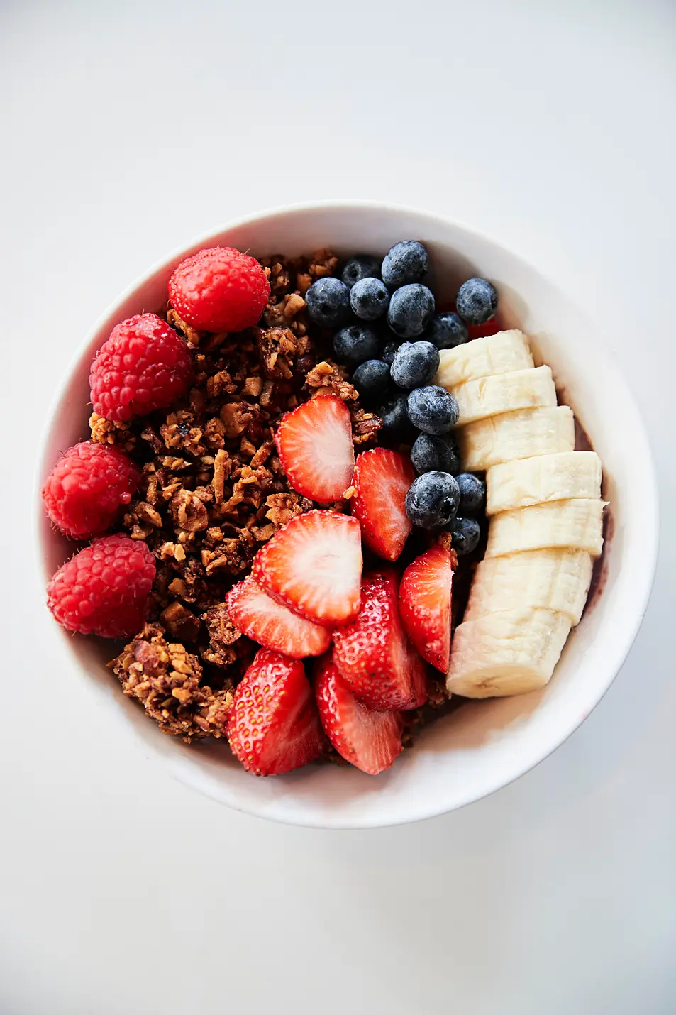 Bowl of granola and fresh fruit