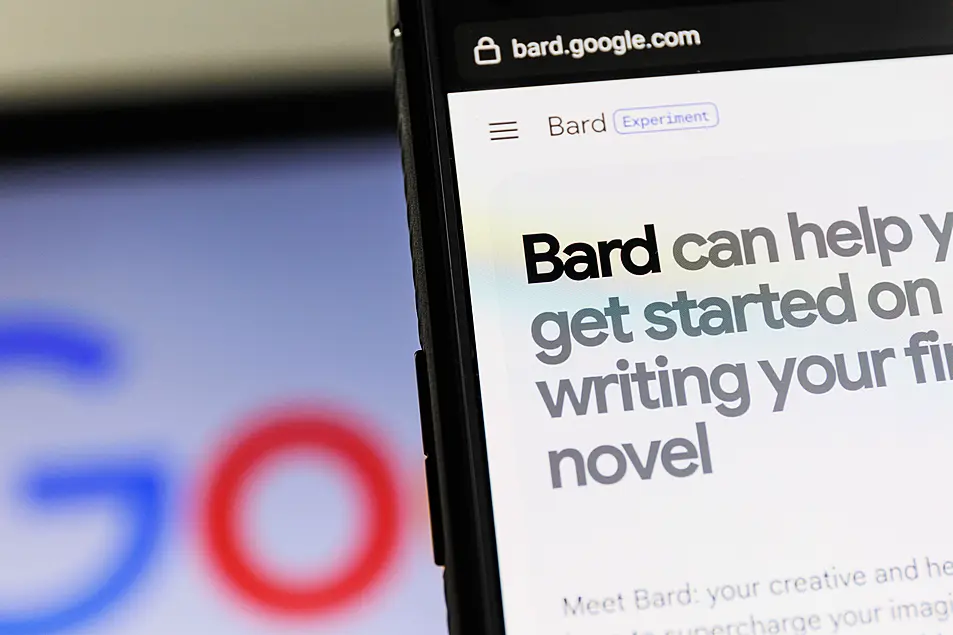 Google bard AI on screen