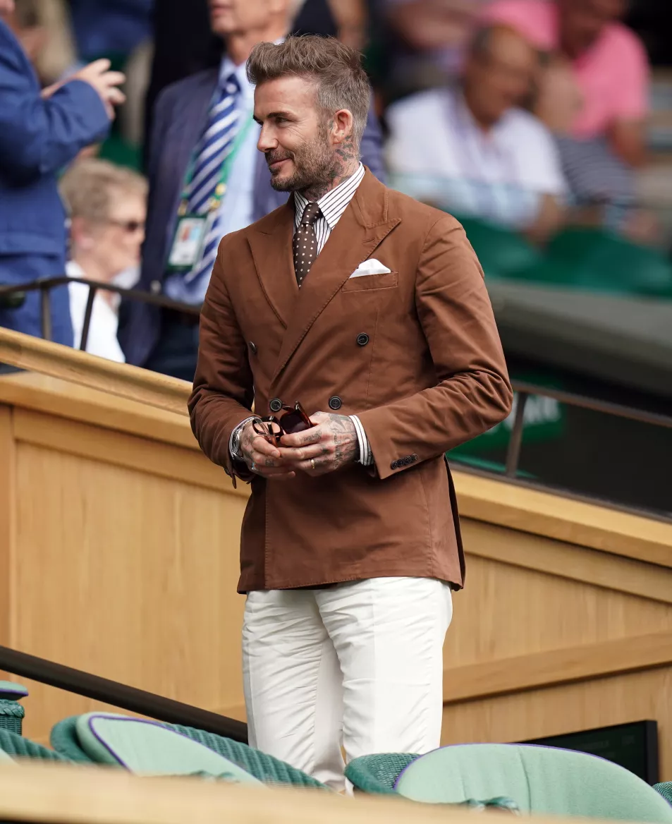 David Beckham in the Royal Box on day ten of the 2022 Wimbledon Championships