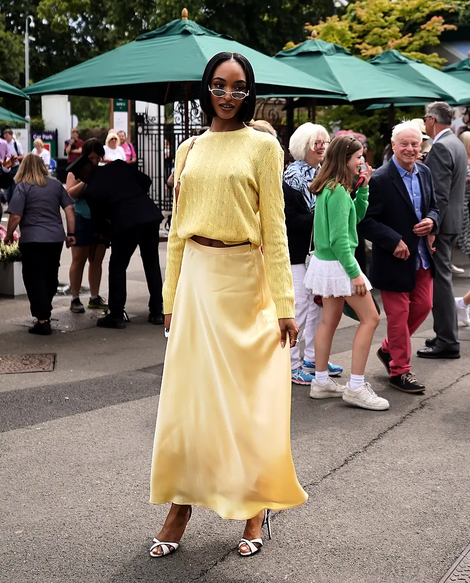 Jourdan Dunn arrives on day seven of the 2023 Wimbledon Championships