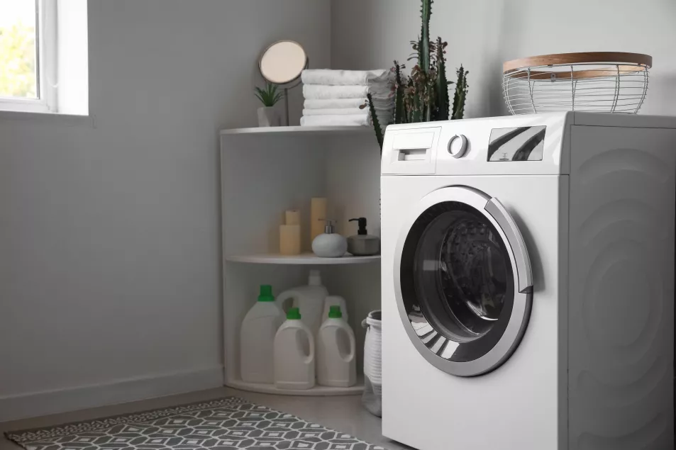 Clean washing machine and utility area