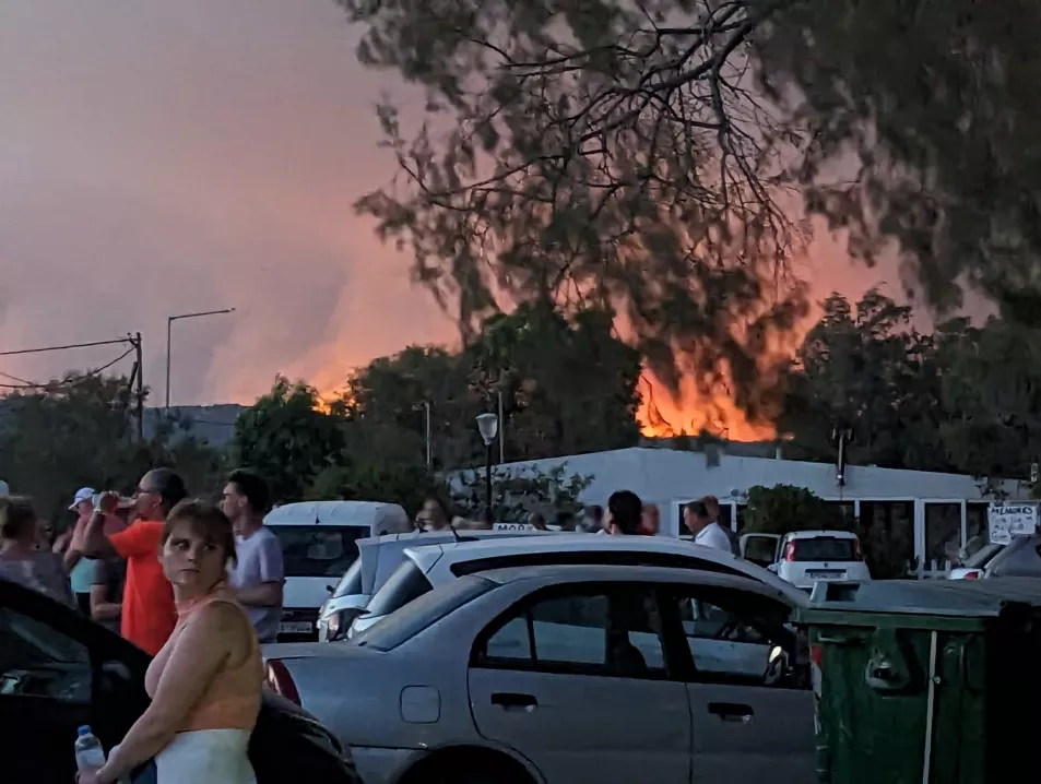 Wildfires on the Greek Island of Rhodes (Handout/Conor Cullen).