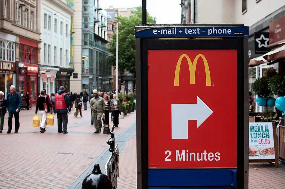 a McDonald's sign in Birmingham