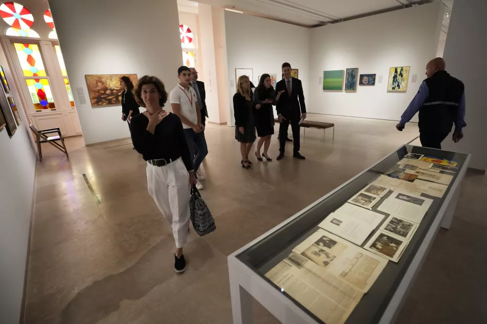 Guests tour the Sursock Museum's exhibitions