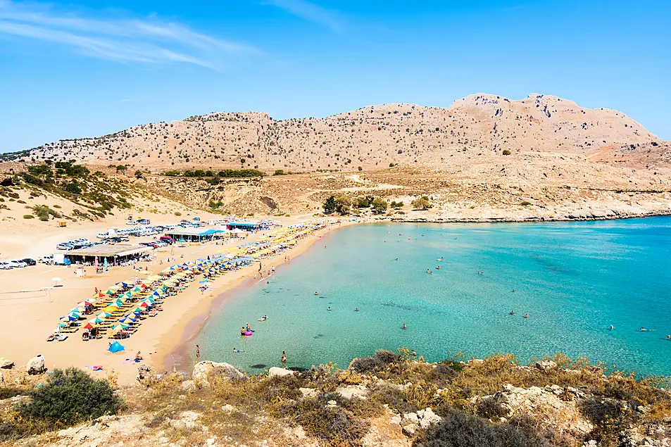 Agathi beach in Rhodes, Greece