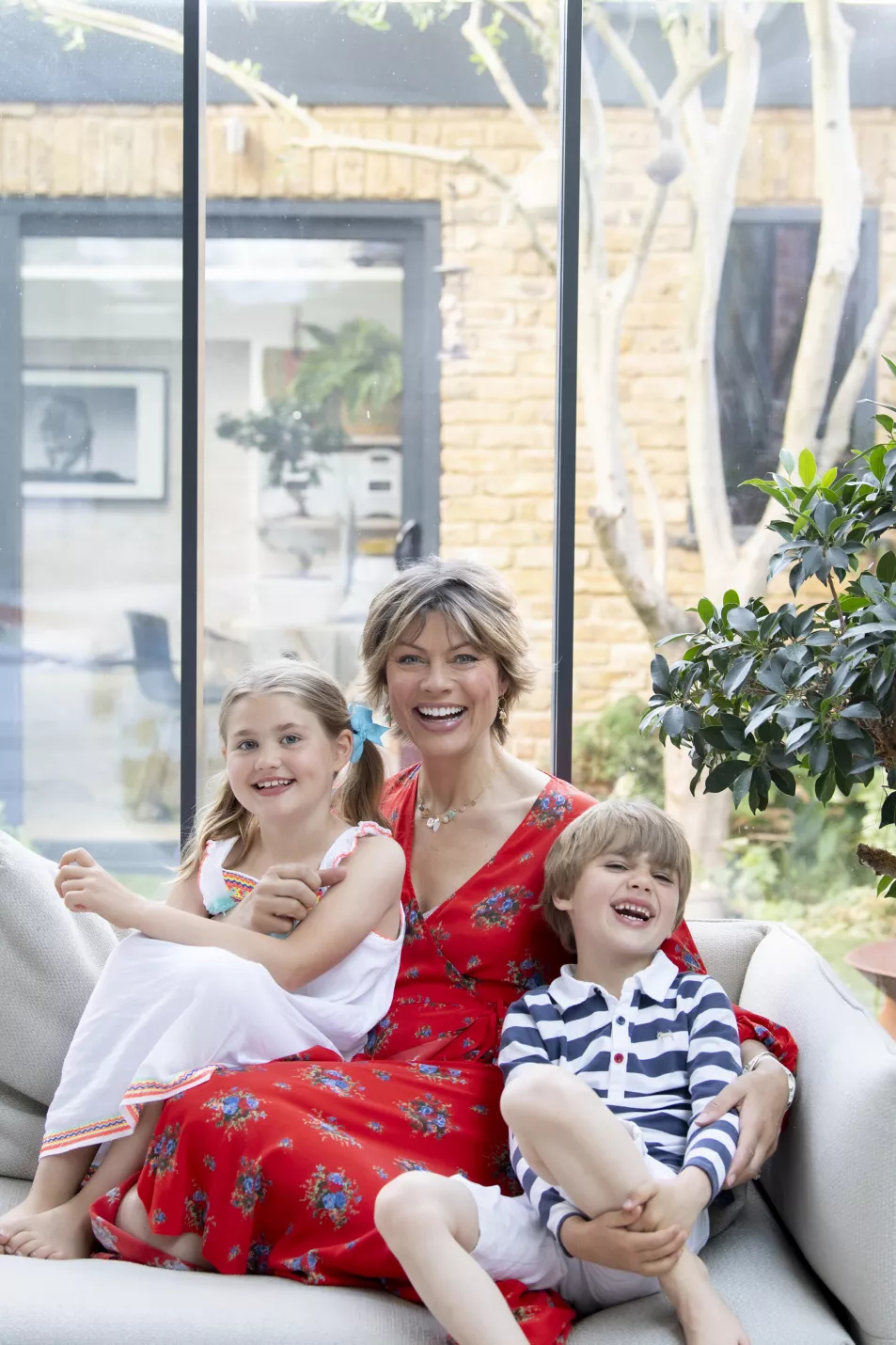 Kate Silverton with her children Clemency and Wilbur