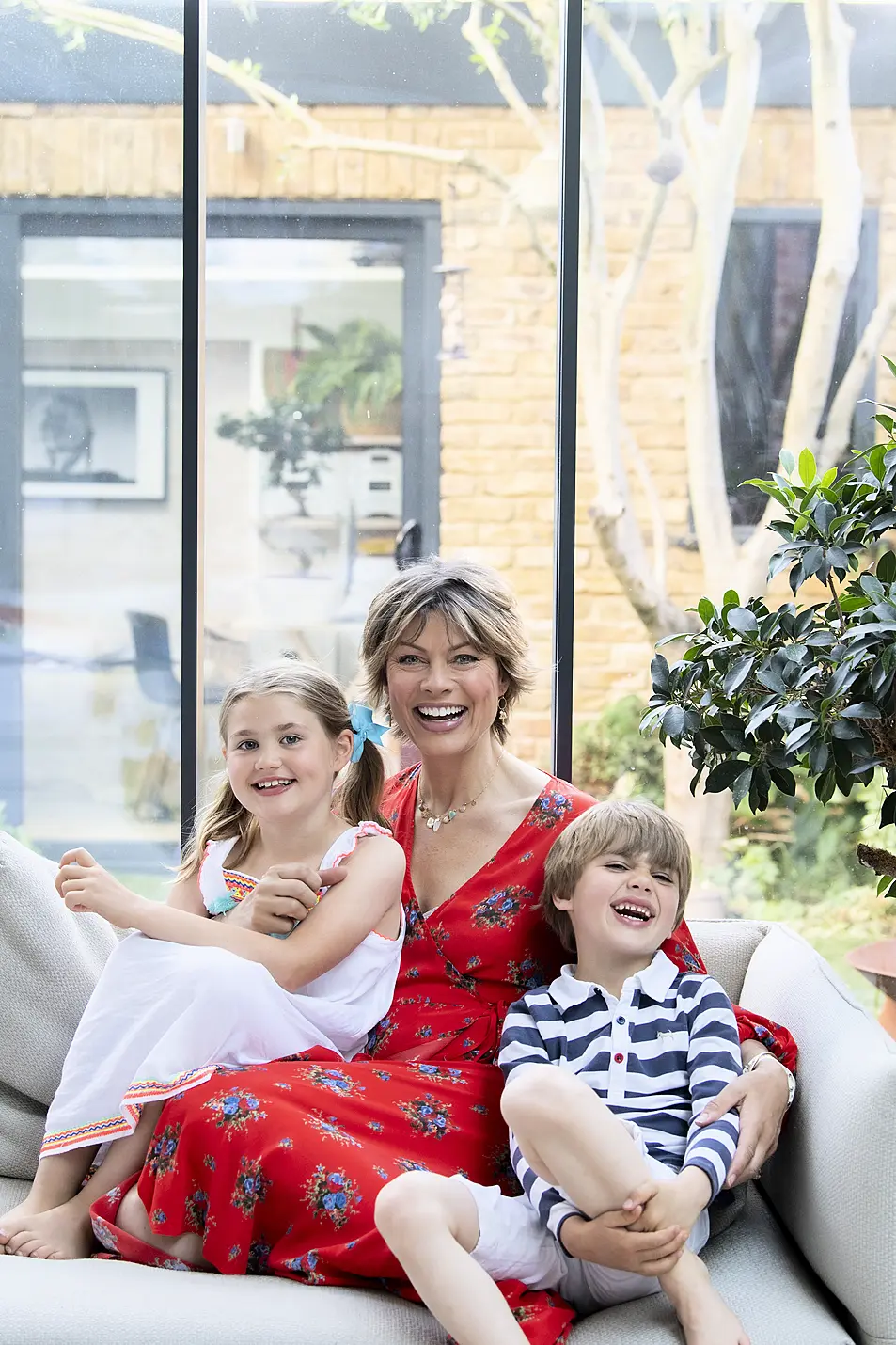 Kate Silverton with her children Clemency and Wilbur