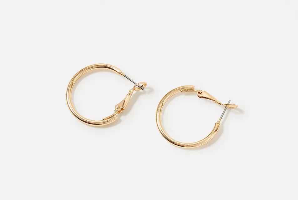 Accessorize Small Simple Hoops Gold