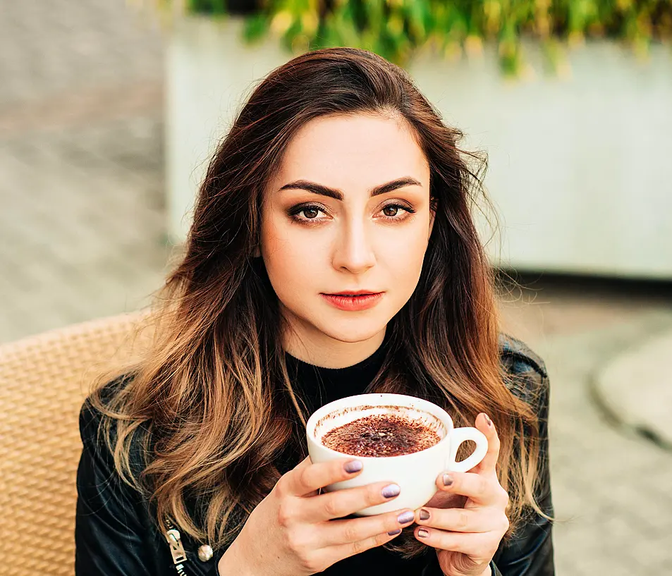 Woman with coffee shades make-up