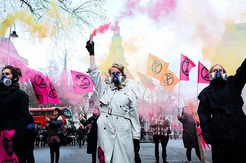 XR protesting at London Fashion Week